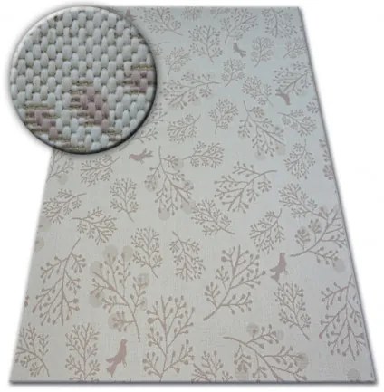 Koberec SIZAL FLAT 48774/526 Lístky vtákov krém ružový