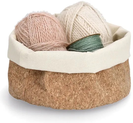 Zeller Present Veľký úložný korkový košík na pečivo, KOREK, priemer 25x20 cm
