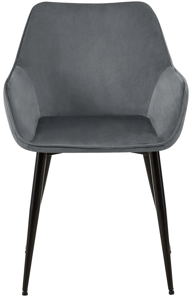 Sada 2 ks jedálenskej stoličky Luena zamat - tmavosivá