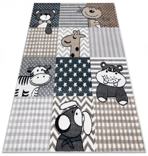 Detský kusový koberec Fun Pets grey, 120x170, šedá, detská izba, Dywany Łuszczów