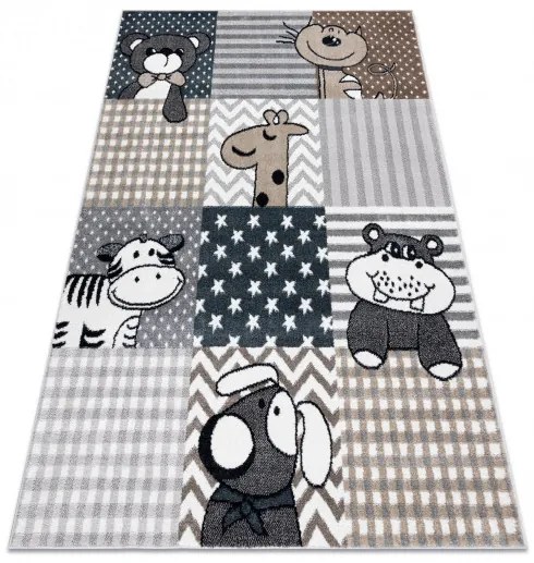 Dywany Łuszczów Detský kusový koberec Fun Pets grey - 120x170 cm