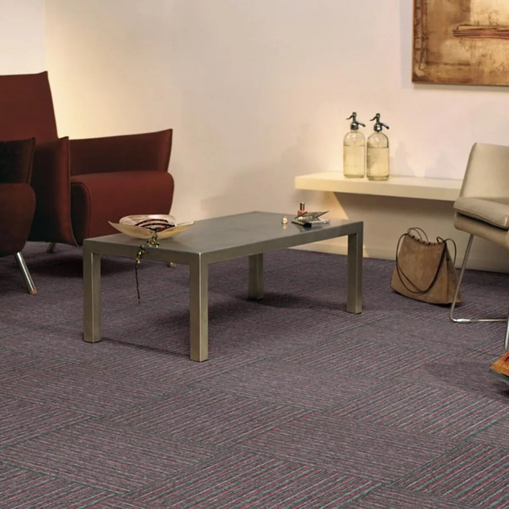 Balta, Kobercový štvorec Sonar Lines 4520 červenočierny 50 x 50 cm, chodba / predsieň