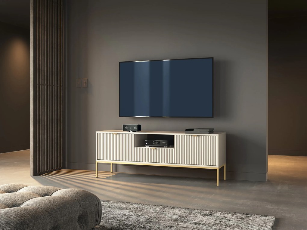 Televízny stolík Nova 154 cm kašmír/zlatý