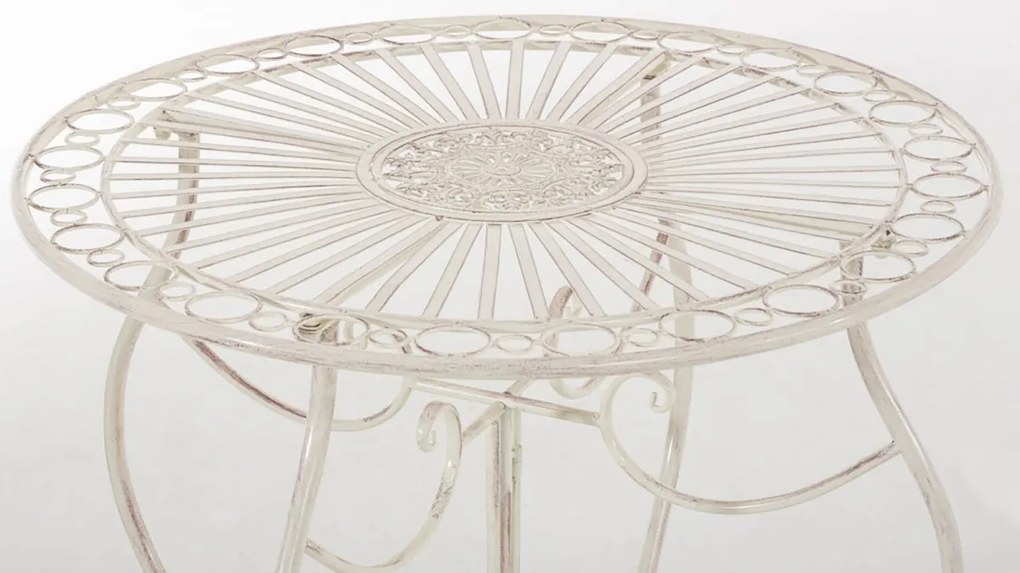 Kovový stôl Indra - Krémová antik