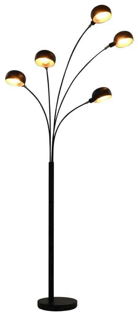 vidaXL Stojanová lampa čierna a zlatá 200 cm 5 x E14
