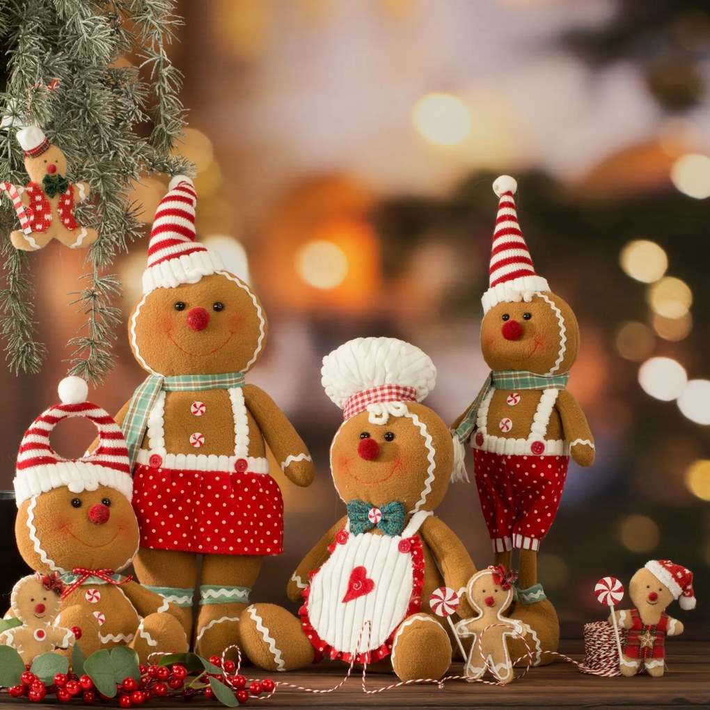 VIANOČNÁ FIGÚRKA GINGERBREAD 57CM VIACFAREBNÁ