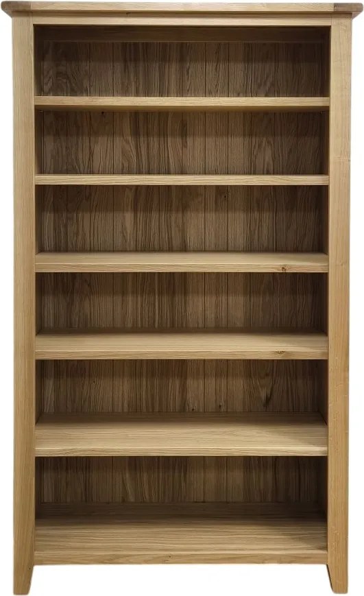 Široká drevená knižnica s 5 policami, 120x40x200 cm