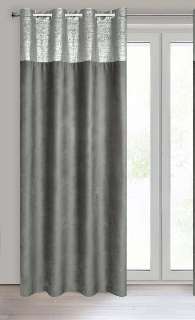 ZATEMŇOVACÍ ZÁVES NA KRÚŽKOCH PERI 140X250 CM STRIEBORNÁ