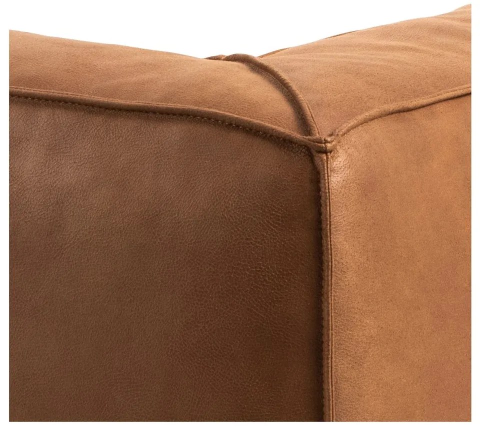 Koňakovohnedá rohová pohovka z imitácie kože (ľavý roh) Fairfield Kentucky – Bonami Selection
