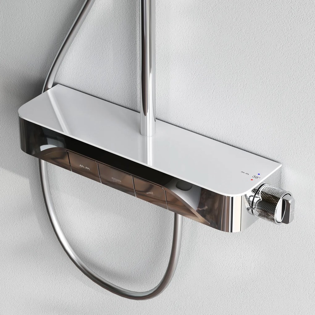 Sprchový systém AM.PM Func F07FA200 s termostatickou poličkovou batériou, chróm