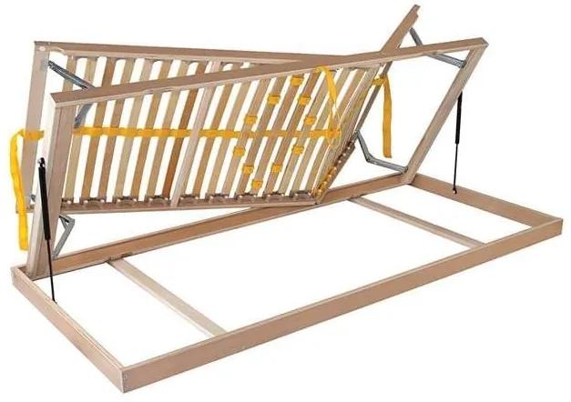 Ahorn DUOSTAR Kombi P HN ĽAVÝ - polohovateľný posteľný rošt výklopný z boku 100 x 195 cm, brezové lamely + brezové nosníky