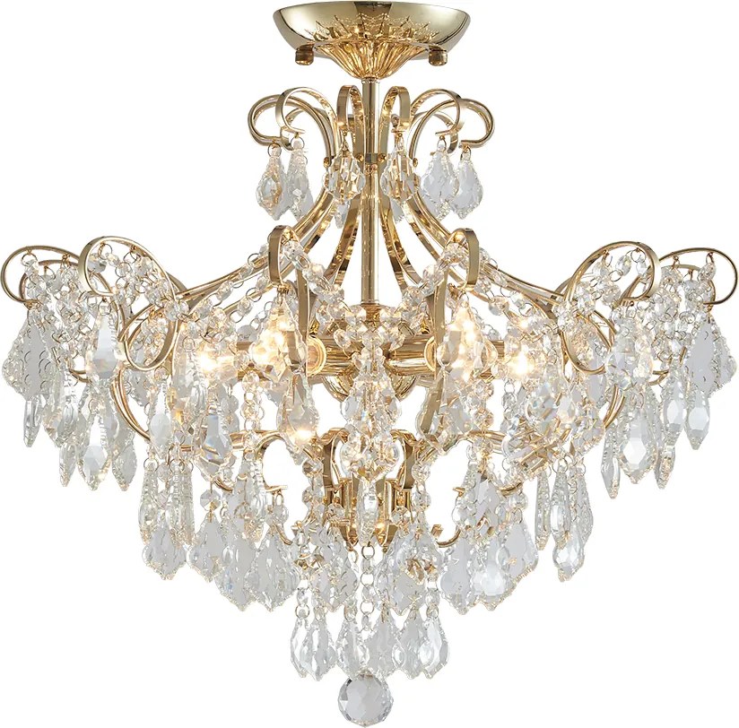 Krištáľ stropnica luster Luxera 3304 GRANADA II GOLD Ø53