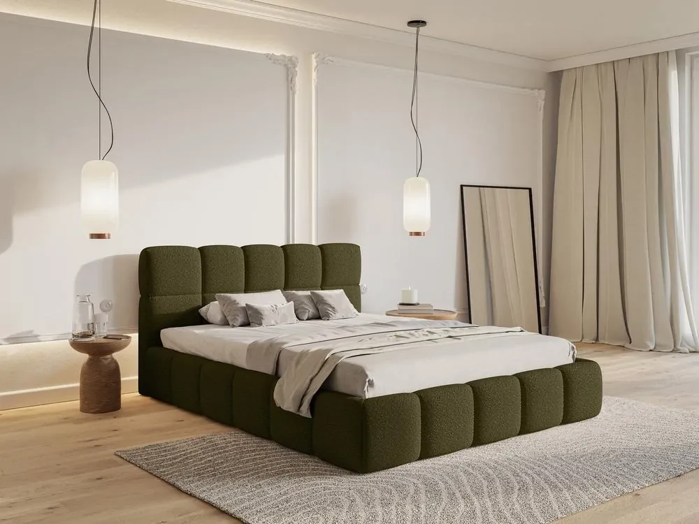 Manželská posteľ 140 cm Cirsten 140B (s roštom) (olivová). Akcia -19%. Vlastná spoľahlivá doprava až k Vám domov. 1099524