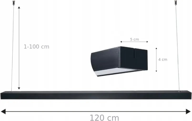 BERGE LED lineárna lampa 120cm 36W, neutrálna biela