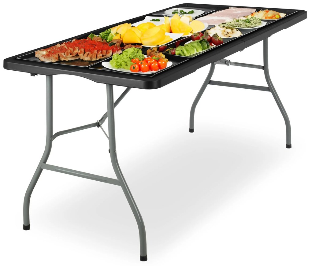 Skladací cateringový stôl RICO 152 cm čierny