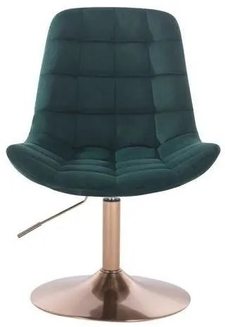 LuxuryForm DESIGN Stolička PARIS VELUR na zlatom tanieri - zelená