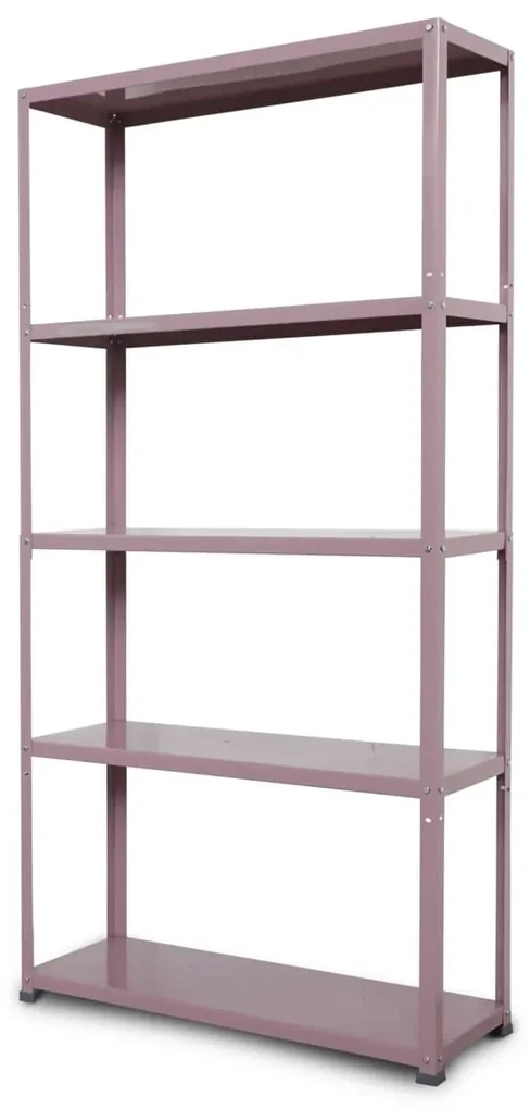 Fialový skrutkový kovový regál 180x90x30, 5 políc, nosnosť 80 kg na jednu policu