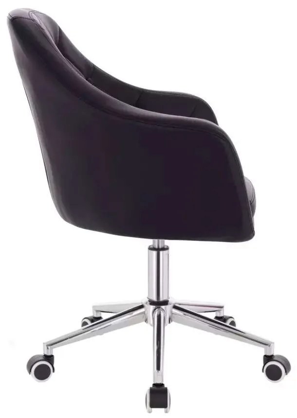 LuxuryForm DESIGN Kreslo ANDORA na strieborné podstave s kolieskami - čierne