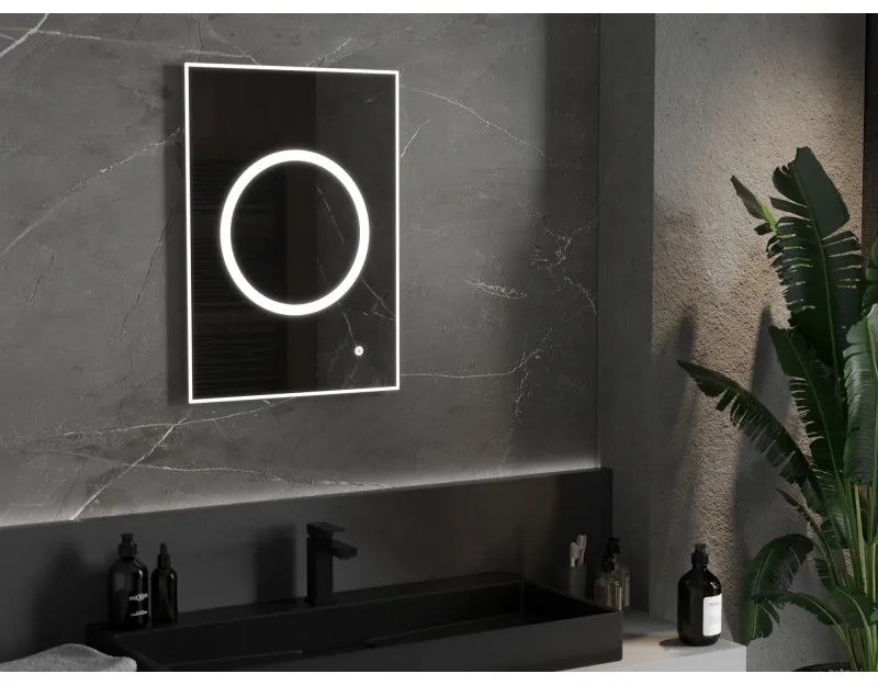 Mexen Koga, LED kúpeľňové zrkadlo s podsvietením 50 x 70 cm, 6000K, ochrana proti zahmlievaniu, 9821-050-070-611-00