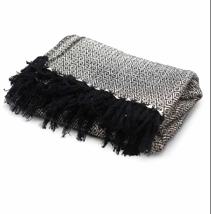 Boho Pohodlný Prehoz - 125 x 150 cm - Drevené Uhlie Sada 5 ks zvýhodnená cena