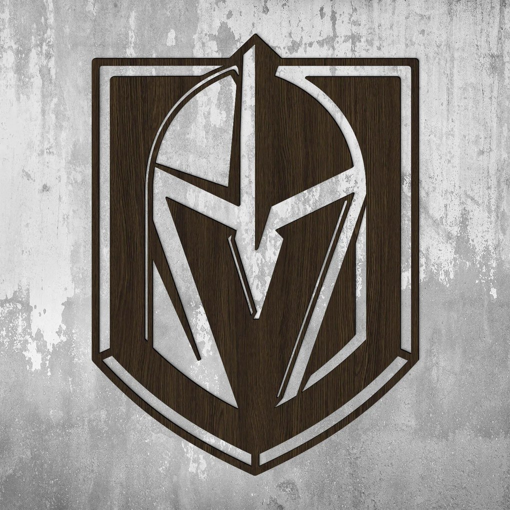 DUBLEZ | Drevené logo na stenu - Vegas Golden Knights