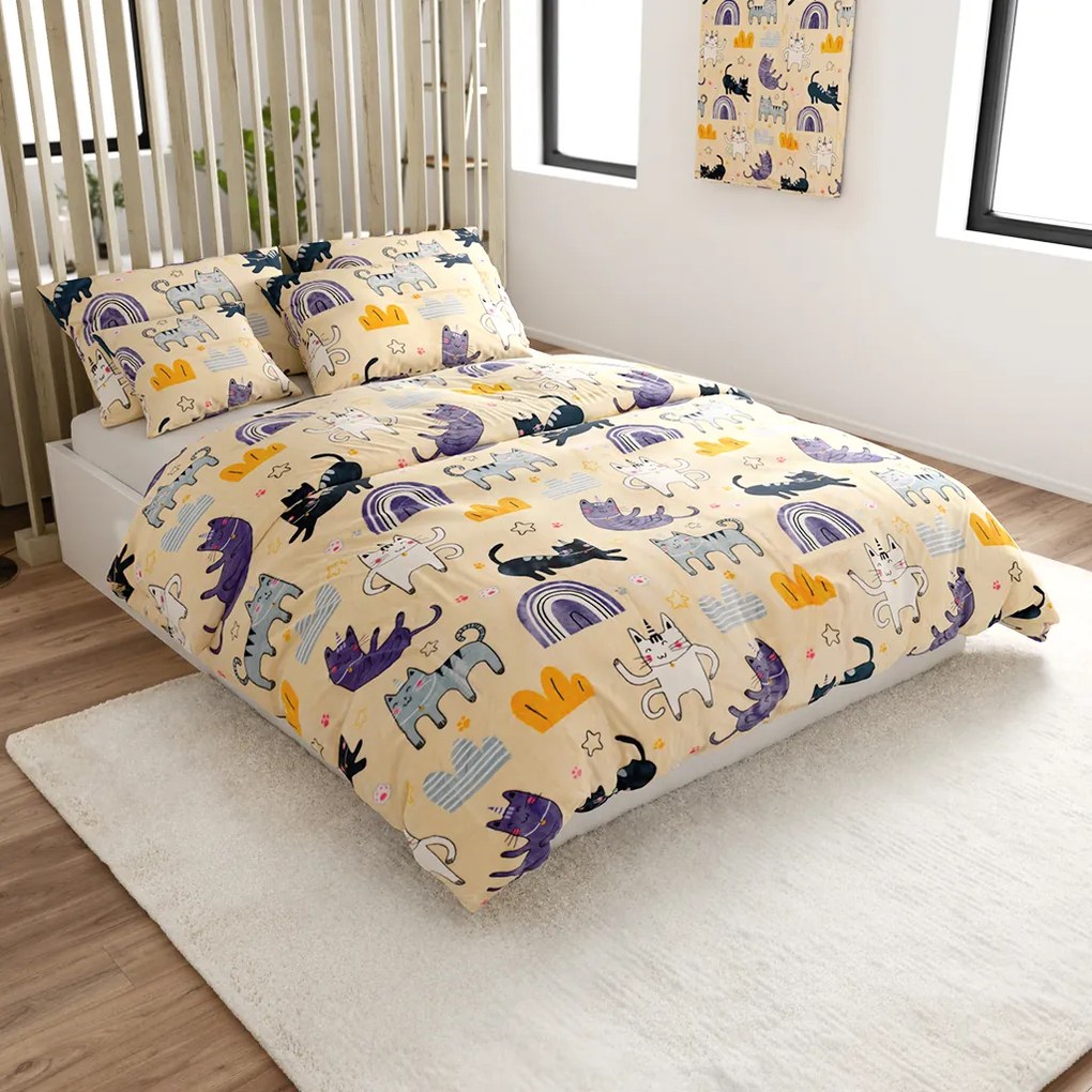 Mikroplyšové obliečky PURRSLEEP béžové Rozmer obliečky: 70 x 90 cm | 140 x 200 cm