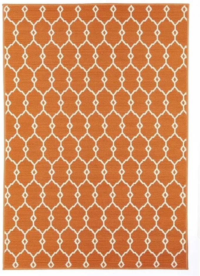 Oranžový vonkajší koberec Floorita Trellis, 160 × 230 cm