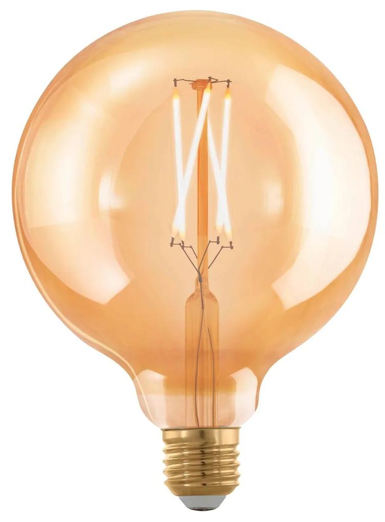 EGLO Retro stmievateľná filamentová LED žiarovka, E27, G125, 4W, 300lm, 1700K, teplá biela, jantárová