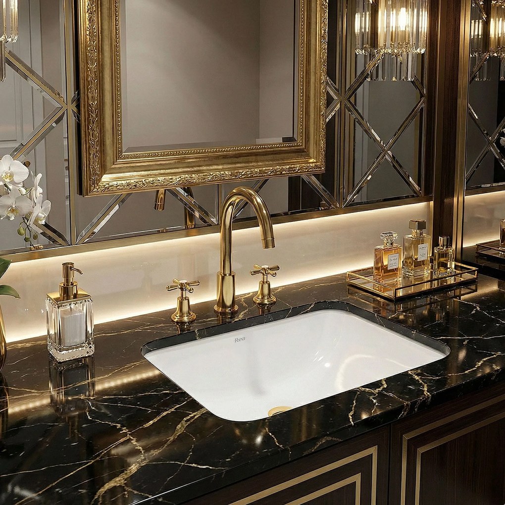 Rea Anabel, zapustené umývadlo 460x350x200 mm, biela lesklá, REA-U0624