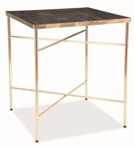 SIGNAL MEBLE Konferenčný stolík CALI, zlatá/efket marmuru