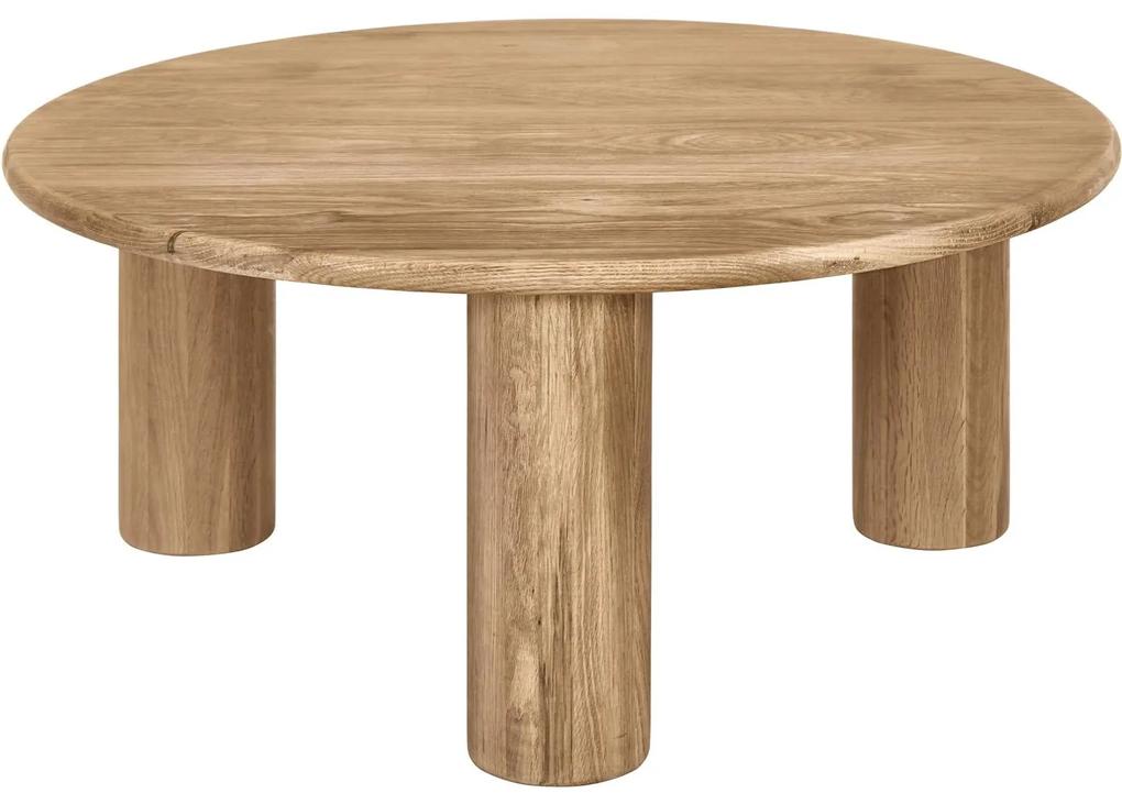 Okrúhly konferenčný stolík z dubového dreva „Didi", Ø 80 cm