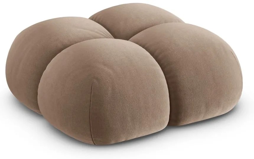 Hnedá zamatová podnožka Loretto – Cosmopolitan Design