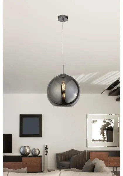 Searchlight - Luster na lanku BALL 1xE27/60W/230V čierna