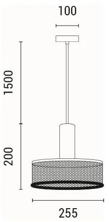Luster na lanku 1xE27/40W/230V čierna