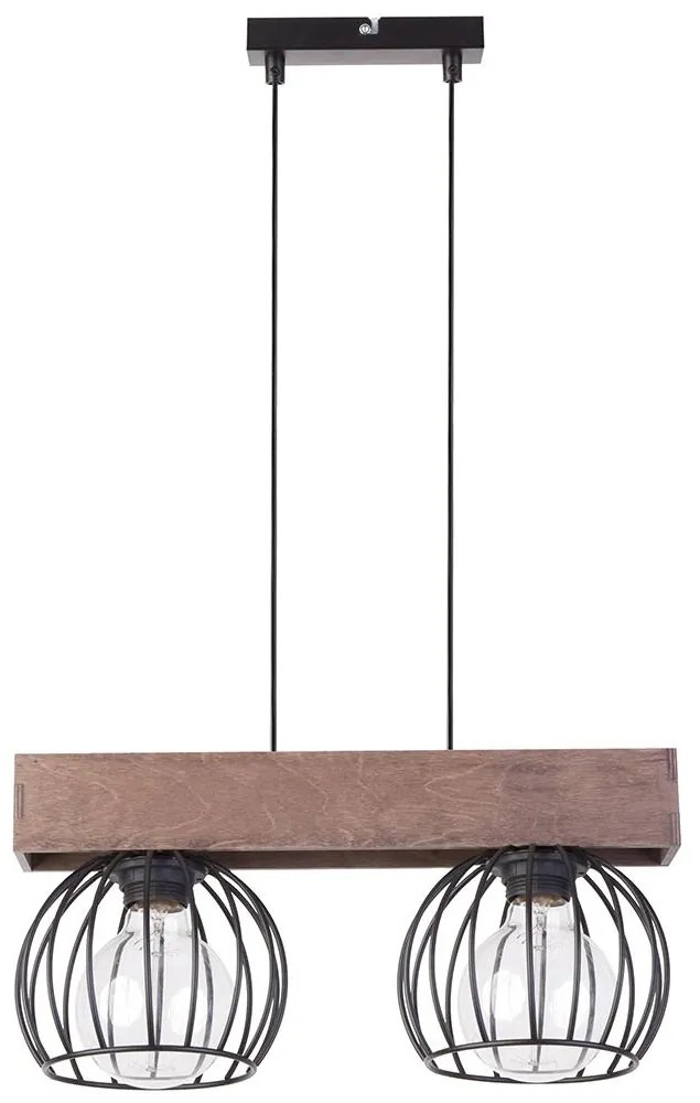 Luster na lanku MILAN 2xE27/60W/230V drevo