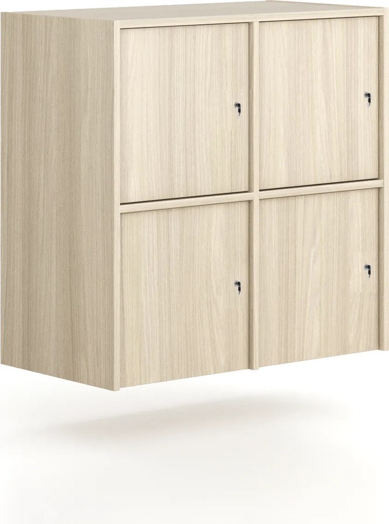 Nadstavba pre skrine FRAME, 4x dvere, 872 x 450 x 854 mm, cylindrický zámok, dub prírodný