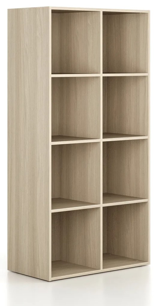 Regál FRAME, nižšia, 2 stĺpce, 1735 x 872 x 450 mm, dub prírodný