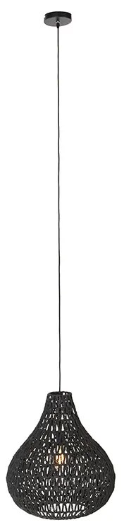 Retro závesné svietidlo čierne 45 cm - Lina Drop