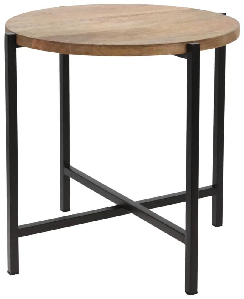 Ambiance Koncový stolík okrúhly drevo a kov 42 cm