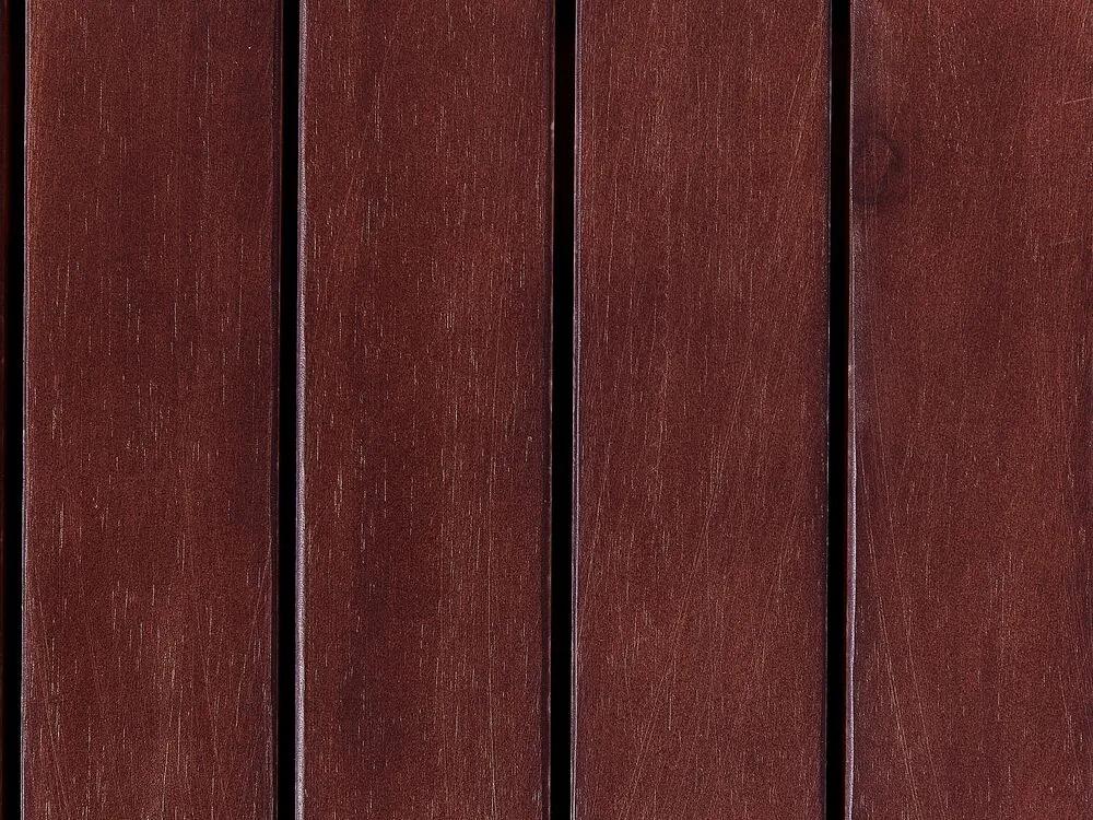 Záhradná lavica z akáciového dreva s úložným priestorom 120 cm mahagónová hnedá so sivým vankúšom SOVANA Beliani