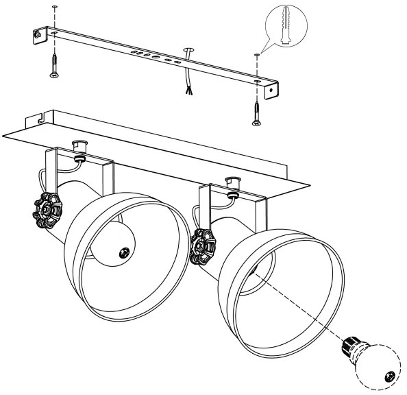 Eglo 43432 - Bodové svietidlo BARNSTAPLE 2 2xE27/40W/230V