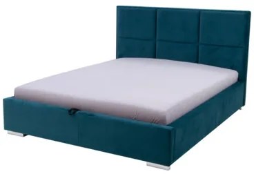 Čalúnená velúrová posteľ FABRIZZIO MAXI P 160 x 200 s roštom a úložným priestorom