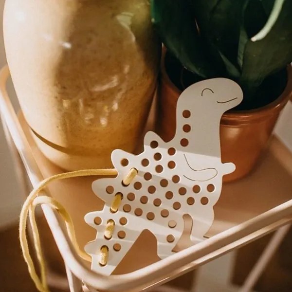 Montessori dřevěná prepletacia hračka - dino Alex