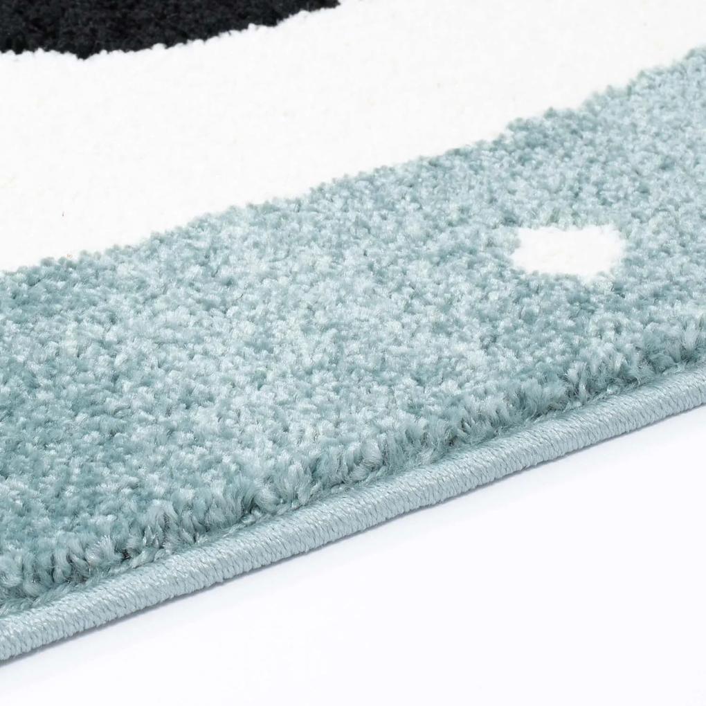 Dekorstudio Moderný koberec BUBBLE - Modrá panda Rozmer koberca: 120x160cm