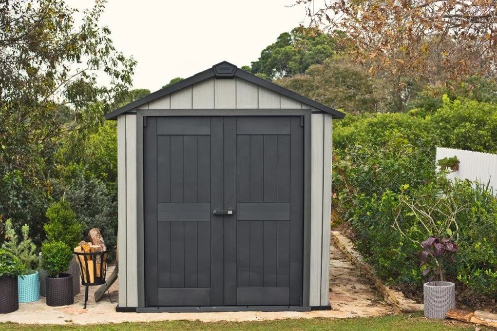 Záhradný domček Keter Oakland 757 šedý, s podlahou