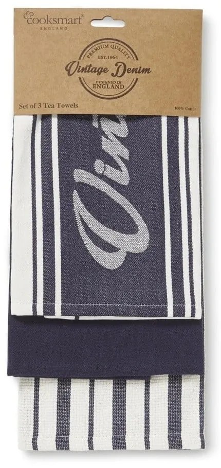 Utierky, zástera a chňapka v súprave 5 ks Oxford Denim – Cooksmart ®