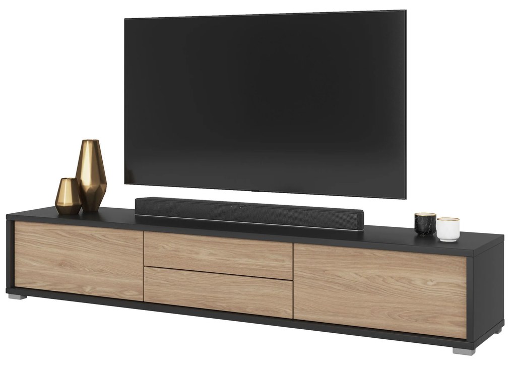TV stolík Fiora 39 (antracit + dub olejovaný). Akcia -17%. Vlastná spoľahlivá doprava až k Vám domov. 1066465