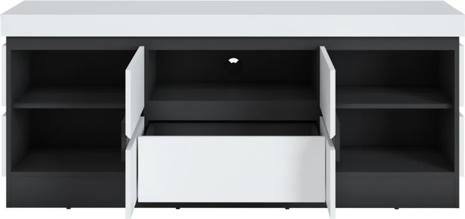 TV skrinka Campania 161 cm, biela/antracit