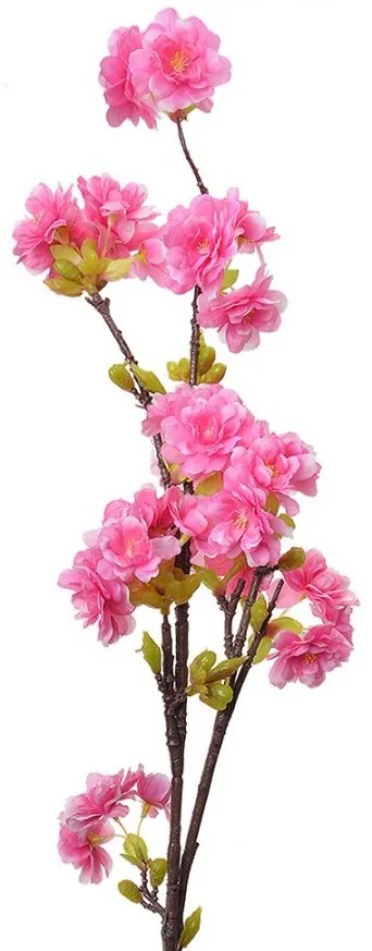 Dekorácia umelá vetvička s tmavo ružovými kvetmi - 10*8*92 cm