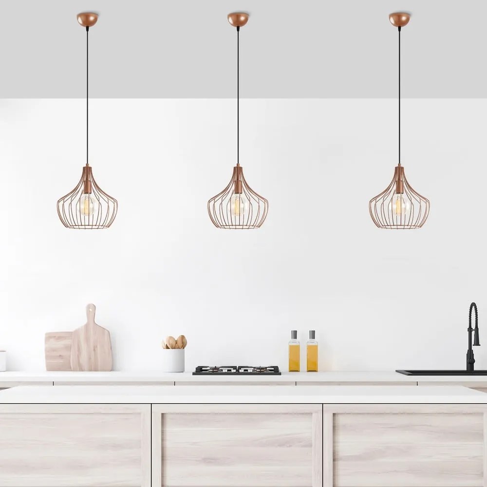 Závesné svietidlo v medenej farbe s kovovým tienidlom ø 27 cm Mezopotamya – Opviq lights